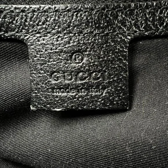 Authentic Gucci GG Horsebit Canvas Hobo Shoulder Tote Bag Leather Monogram Black - Picture 7 of 7